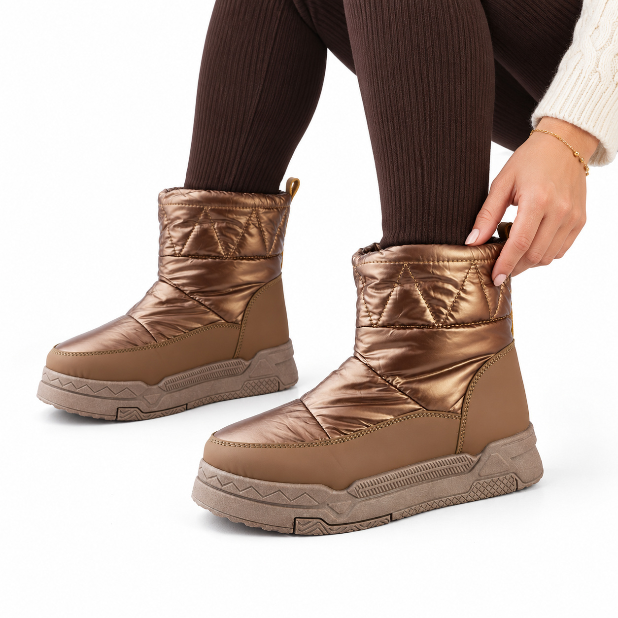 bottine pantoufle pour femme XD02 marron..........   Bottine femme Maroc